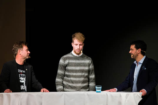 Peter Gerhardsson, tränare Häcken och Samuel Gustafson,