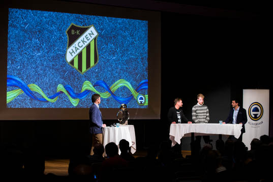 Peter Gerhardsson, tränare Häcken och Samuel Gustafson,