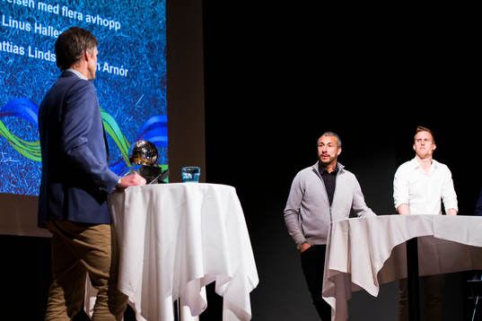 Henrik Larsson, tränare Helsingborg, och Peter Larsson,