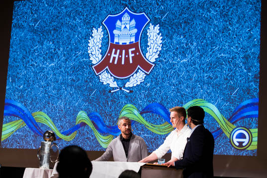 Henrik Larsson, tränare Helsingborg, och Peter Larsson,