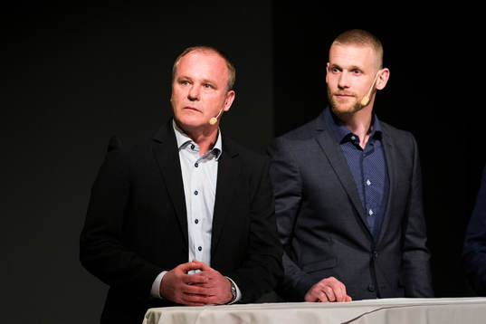 Roger Franzén, tränare Sundsvall och Tommy Naurin,