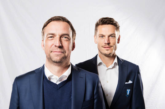 Allan Kuhn, tränare, och Markus Rosenberg, Malmö FF