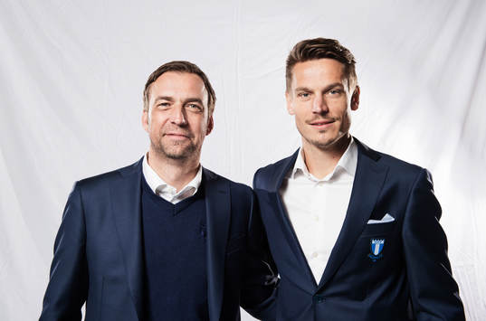Allan Kuhn, tränare, och Markus Rosenberg, Malmö FF
