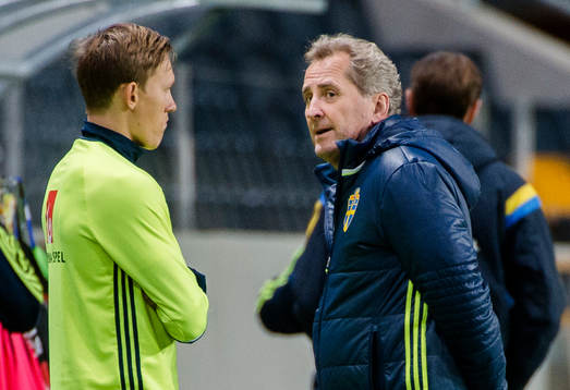 Ludwig Augustinsson och Sveriges förbundskapten Erik