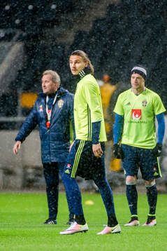 Sveriges förbundskapten Erik Hamrén , Erik Johansson och