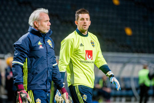 Sveriges målvaktstränare  Lars Eriksson och Johannes Hopf