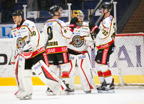 Luleås målvakt Filip Gustavsson, Johan Forsberg. målvakt