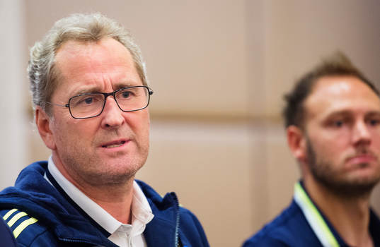 Förbundskapten Erik Hamrén och Andreas Granqvist