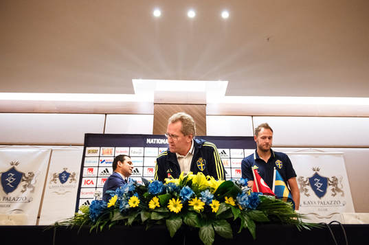 Förbundskapten Erik Hamrén och Andreas Granqvist