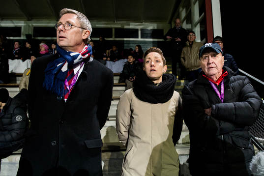 Rosengårds VD Klas Tjebbes, sportchef Therese Sjögran och