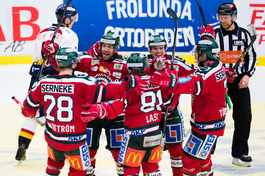 Frölundas Joel Lundqvist jublar