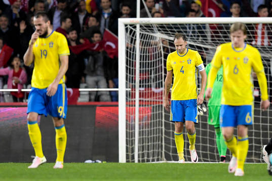 Sveriges Emir Kujovic, Andreas Granqvist och Emil Forsberg