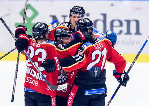 Luleå spelarna jublar
