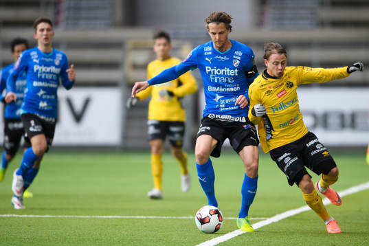 Halmstads Fredrik Liverstam och Elfsborgs Simon Hedlund