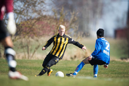IFK Hässleholms Joel Andersson i träningsmatchen mellan