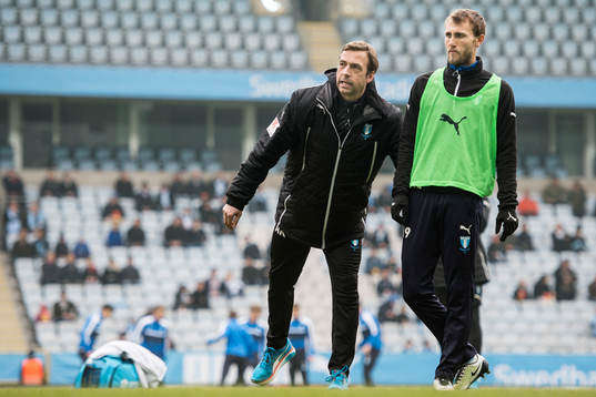Malmö FFs tränare Allan Kuhn och Magnus Wolff Eikrem