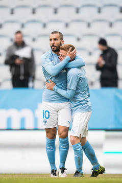 Malmö FFs Guillermo Molins och Anders Christiansen jublar