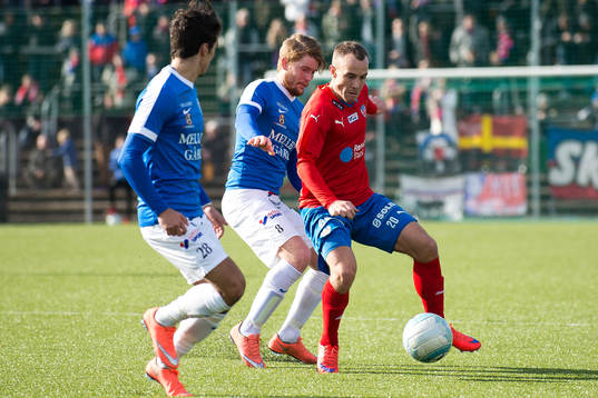 Helsingborgs Calle Wede och Trelleborgs Robin Andersson