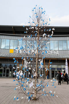 Tegera arena innan ishockeymatchen i kvalet  till SHL