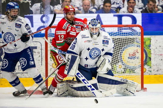 Leksands målvakt Henrik Haukeland Modos Bill Thomas  i