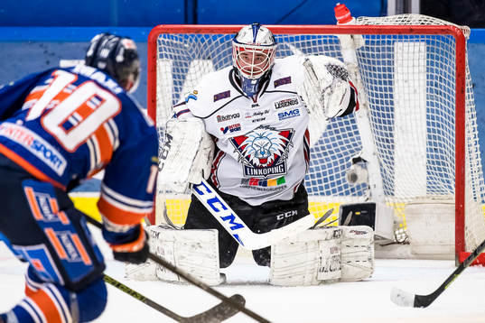 Växjös Richard Gynge gör mål 1-1 bakom Linköpings