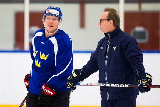 Erik Gustafsson och förbundskapten Pär Mårts