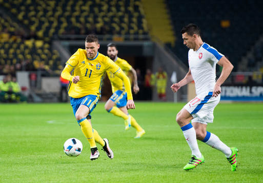 Sveriges Marcus Berg och Tjeckiens Marek Suchy