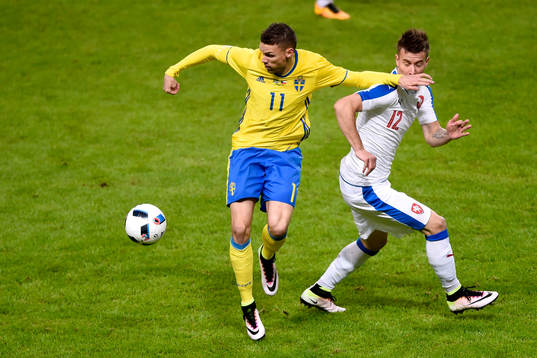 Sveriges Marcus Berg och Tjeckiens Lukas Marecek