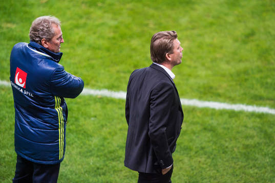 Sveriges förbundskapten Erik Hamrén och player manager