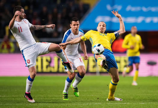 Tjeckiens Daniel Pudil och Marek Suchy utmanas av Sveriges