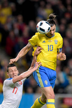 Tjeckiens Marek Suchy och Sveriges Zlatan Ibrahimovic