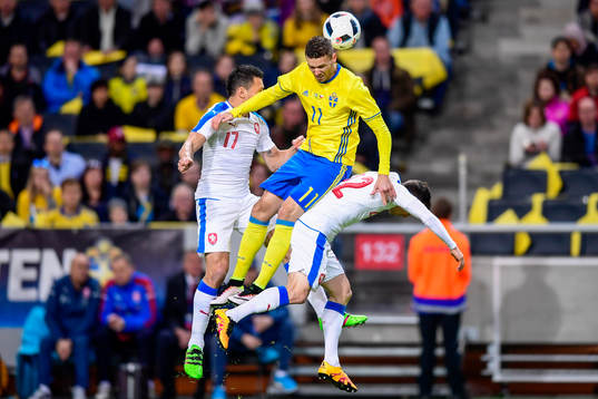 Tjeckiens Marek Suchy och Lukas Marecek och Sveriges Marcus
