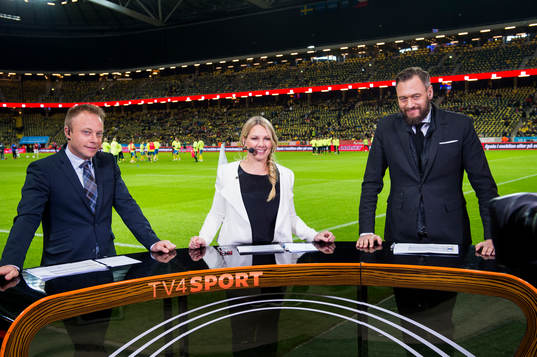 TV4 sports studion med experterna Anders Andersson, Anna