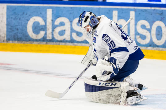 räddning av Leksands målvakt Henrik Haukeland  i