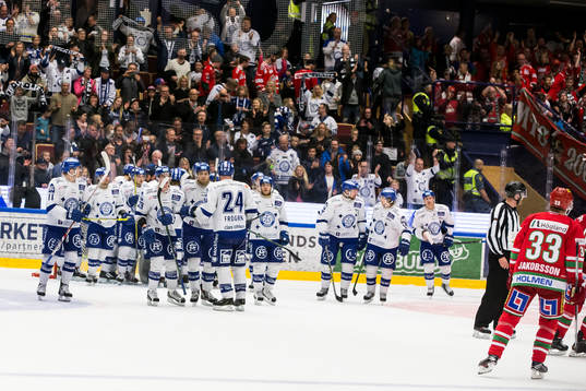 Leksands spelarna jublar