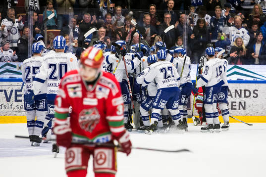 Leksands spelarna jublar