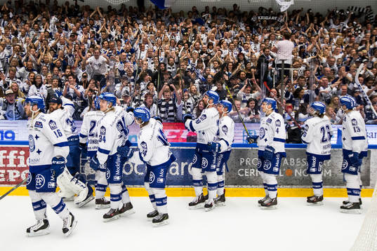 Leksands spelarna jublar
