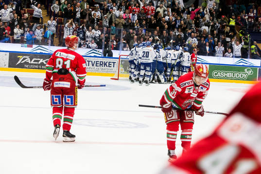 Leksands spelarna jublar Modos Ilari Filppula Gustav