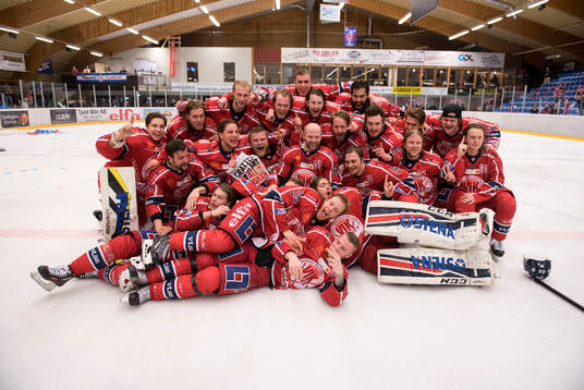 Västerviks spelare jublar