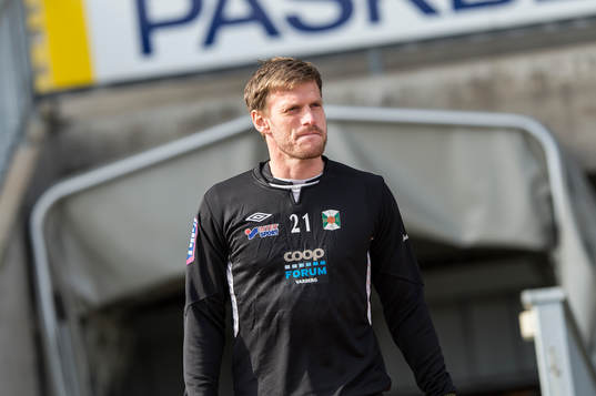 Varbergs Karl Söderström före fotbollsmatchen i