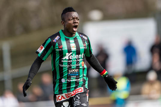 Varbergs Thomas Boakye jublar
