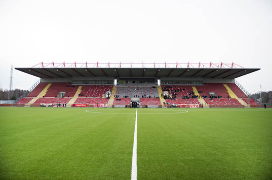 Interiör av Södertälje Fotbollsarena