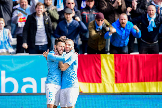 Malmö FFs Erdal Rakip och Anton Tinnerholm  jublar