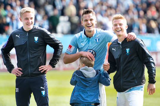 Malmö FFs Franz Brorsson, Markus Rosenberg och Anders