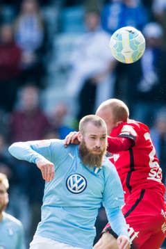 Malmö FFs Jo Inge Berget och Norrköpings Daniel Sjölund