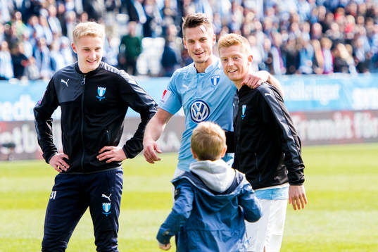 Malmö FFs Franz Brorsson, Markus Rosenberg och Anders