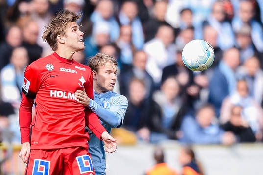 Norrköpings Christoffer Nyman och Malmö FFs Oscar Lewicki