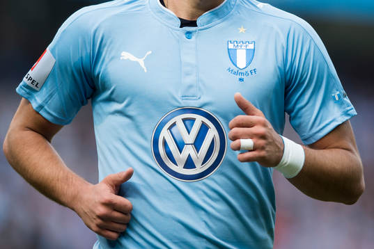 Malmö FFs nya matchtröja med sponsorn Volkswagen