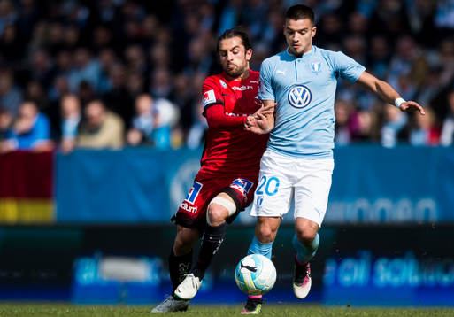 Norrköpings Christopher Telo och Malmö FFs Vladimir Rodic