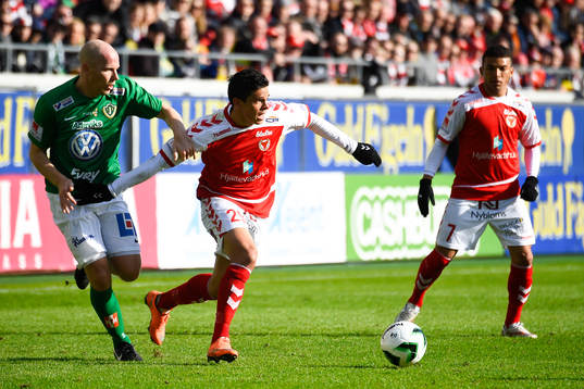 Jönköpings Viktor Rönneklev och Kalmars Romário Pereira